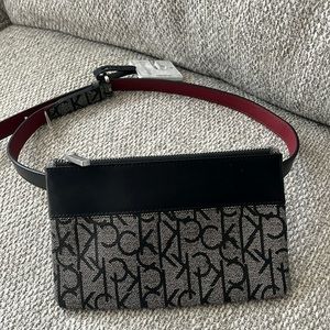 Calvin Klein signature logo zip top belt bag/clutch